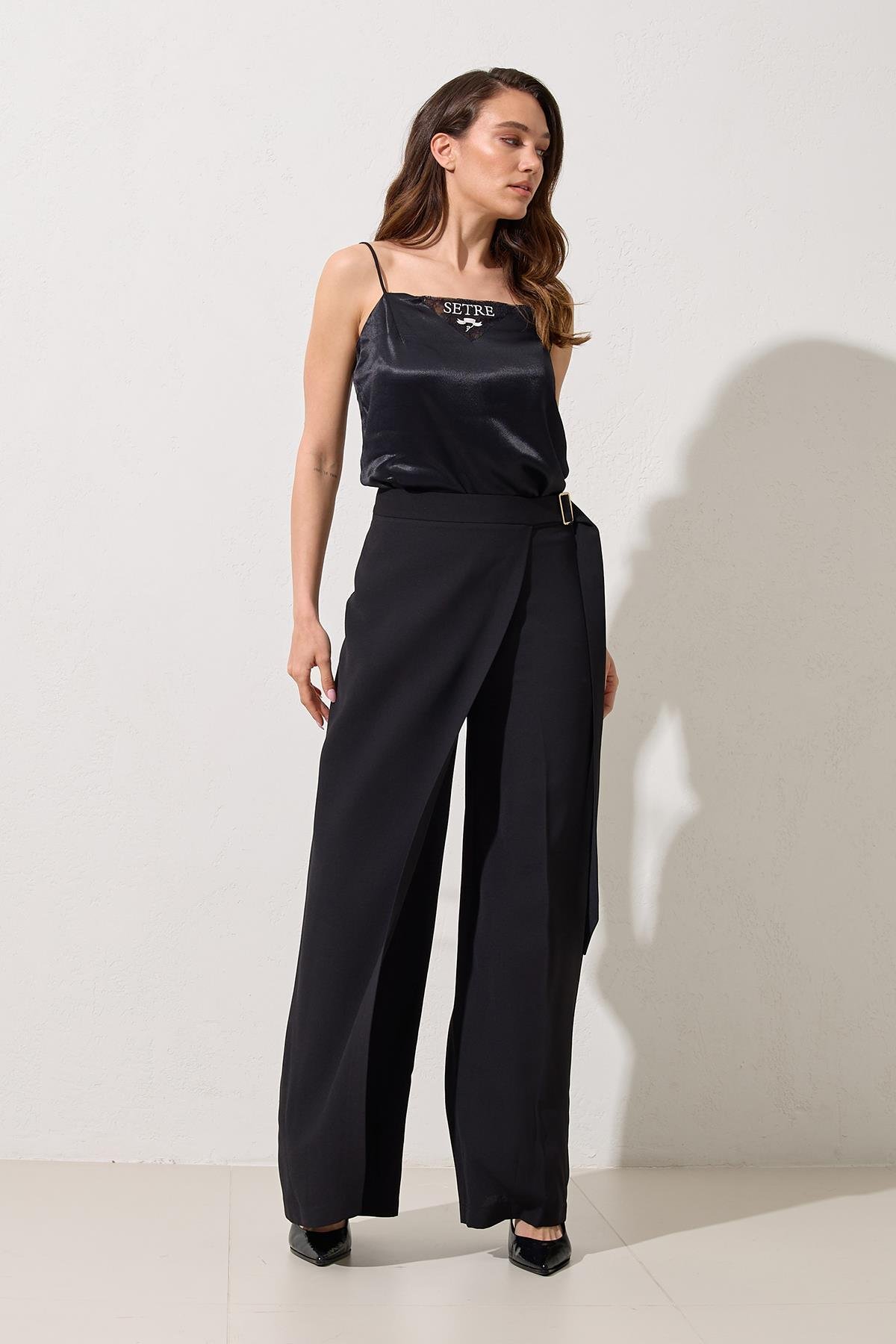 Siyah 1YB3WSPN1293 PANTOLON Kadın Pants modelleri