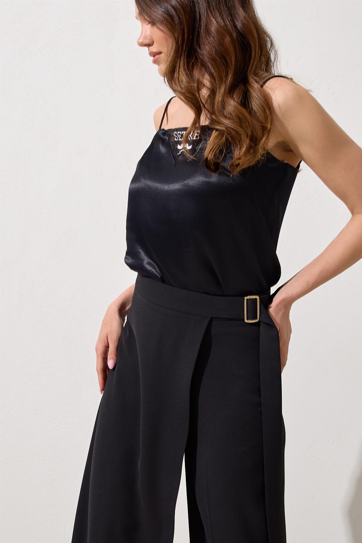 Siyah 1YB3WSPN1293 PANTOLON Kadın Pants modelleri