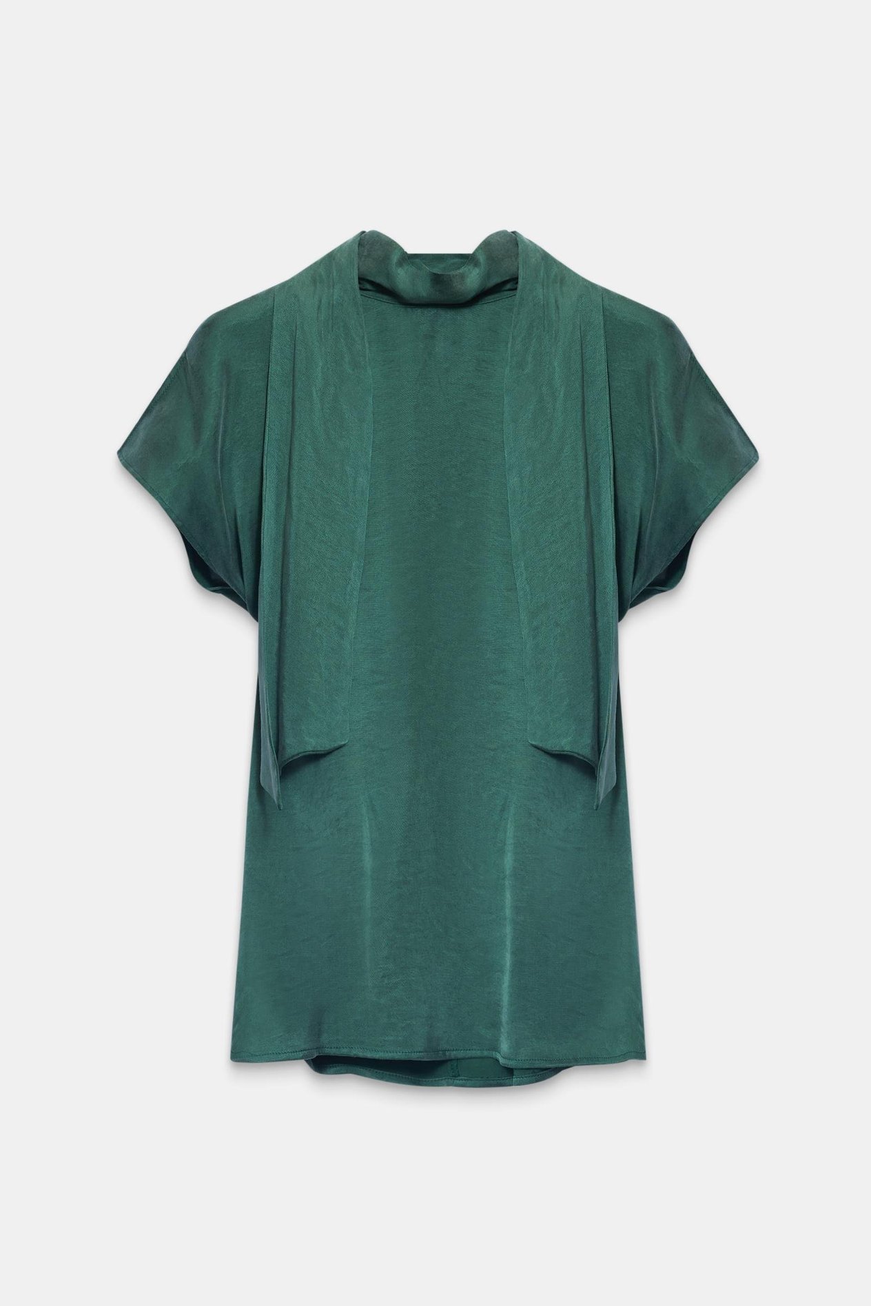Yeşil Boyun Ve Kol Detaylı Rahat Kesim Bluz Kadın Blouse modelleri