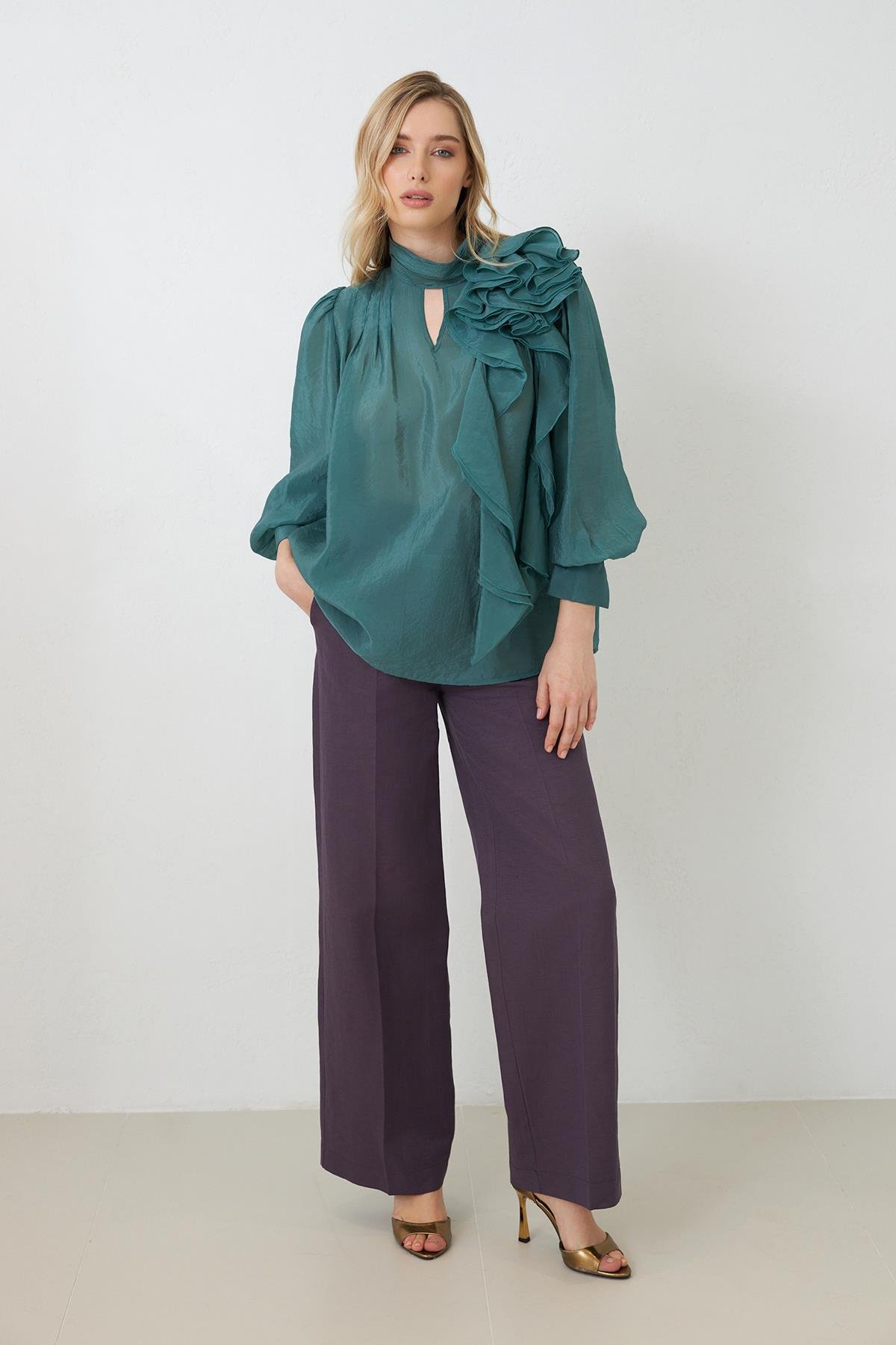 Yeşil 1YB3WSBL1264 BLUZ Kadın Blouse modelleri