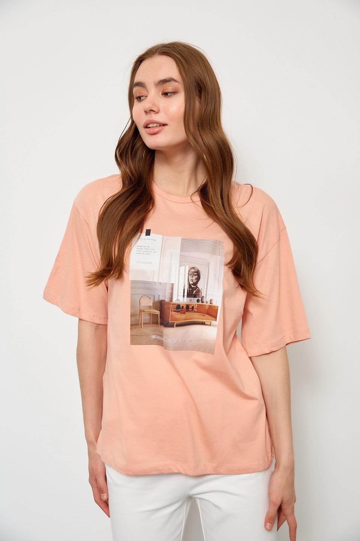 Somon Kısa Kol Baskılı T-ShirtST060S71236002