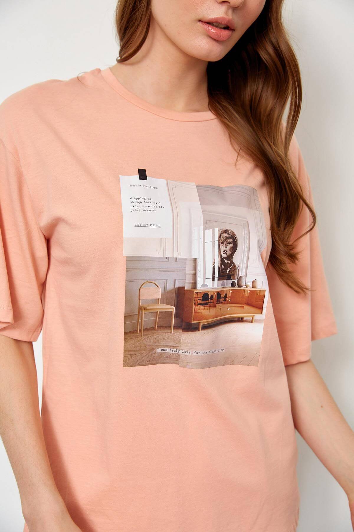 Somon Kısa Kol Baskılı T-ShirtST060S71236002