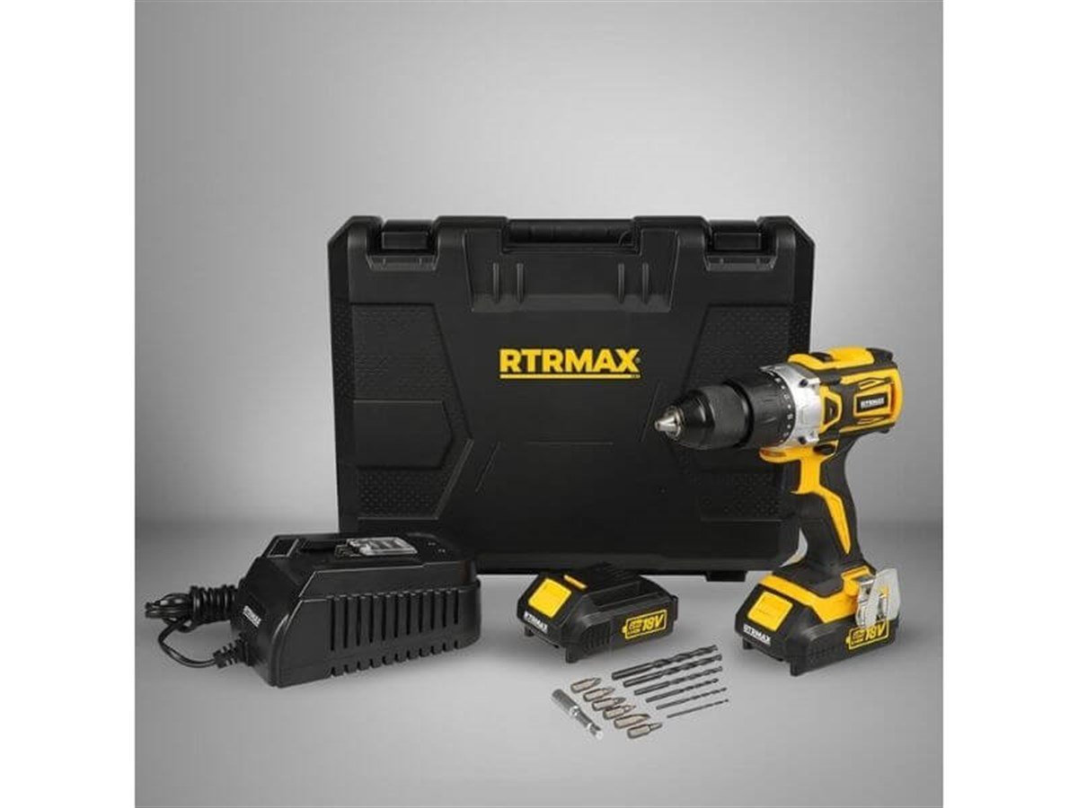 Akülü Matkap 18V, 2X2Ah Akü (Kömürsüz) Rtrmax X-Lıon