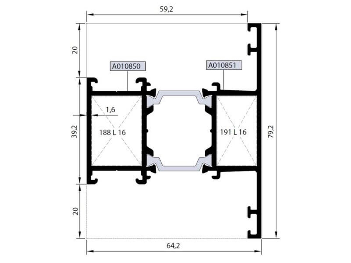 Rwt64 M 13 - 24,0Mm Isı Yalıtımlı 79,2Lik Ortakayıt Profili