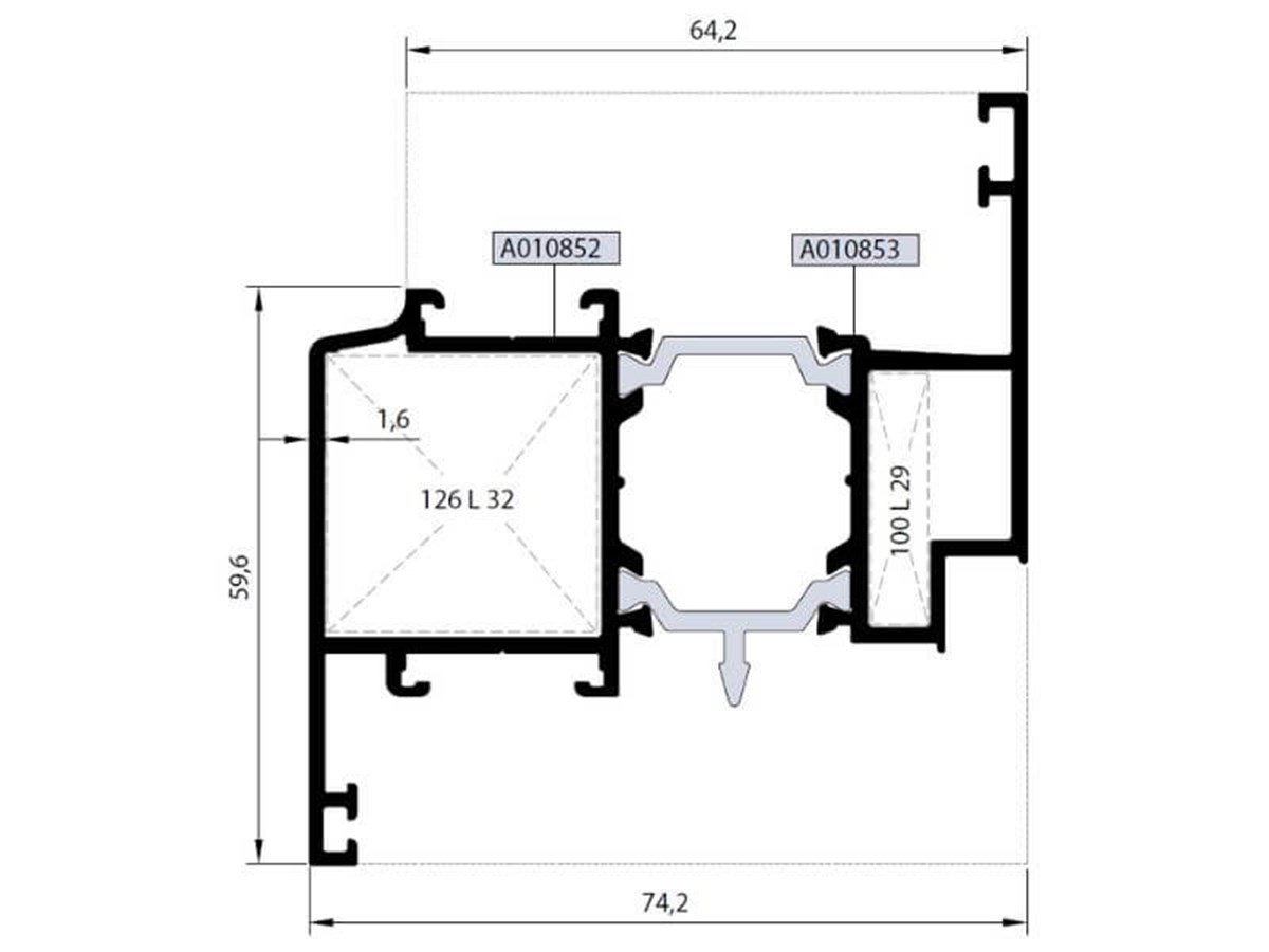 Rwt64 V 11 - 24,0Mm Isı Yalıtımlı 59,6Lık Kanat Profili