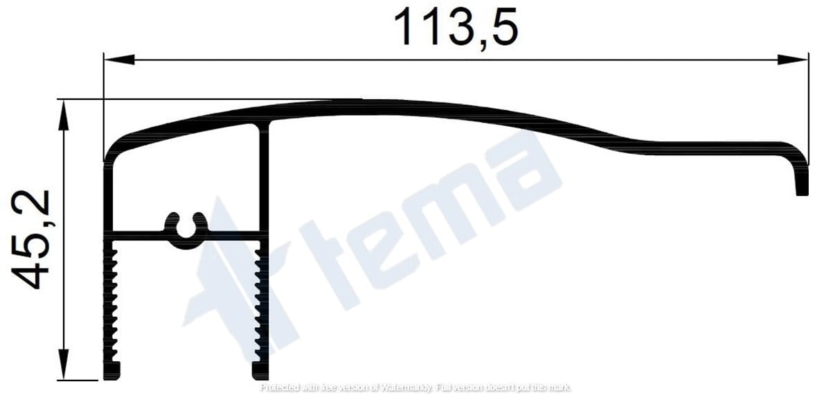 T.2450 ISICAMLI TEMA GİYOTİN ÜST KÜPEŞTE PROFİLİ
