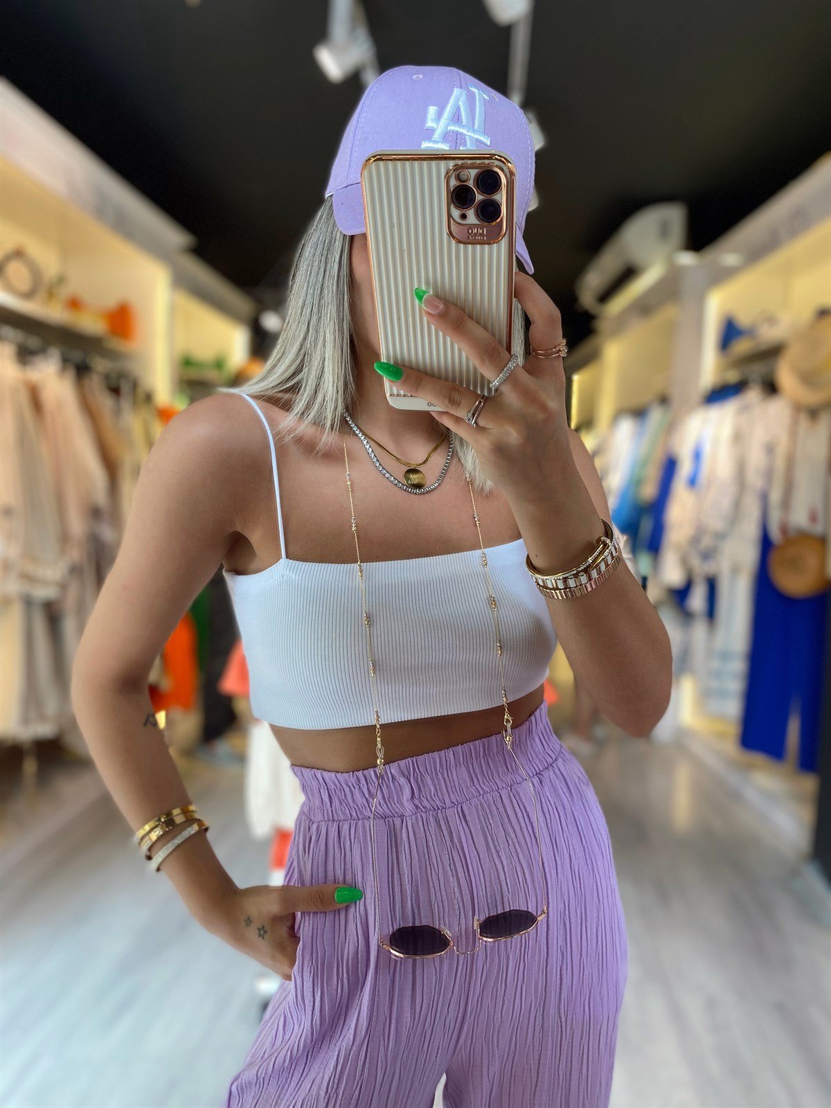 Beyaz Fitilli İp Askılı Kaş Korse Crop