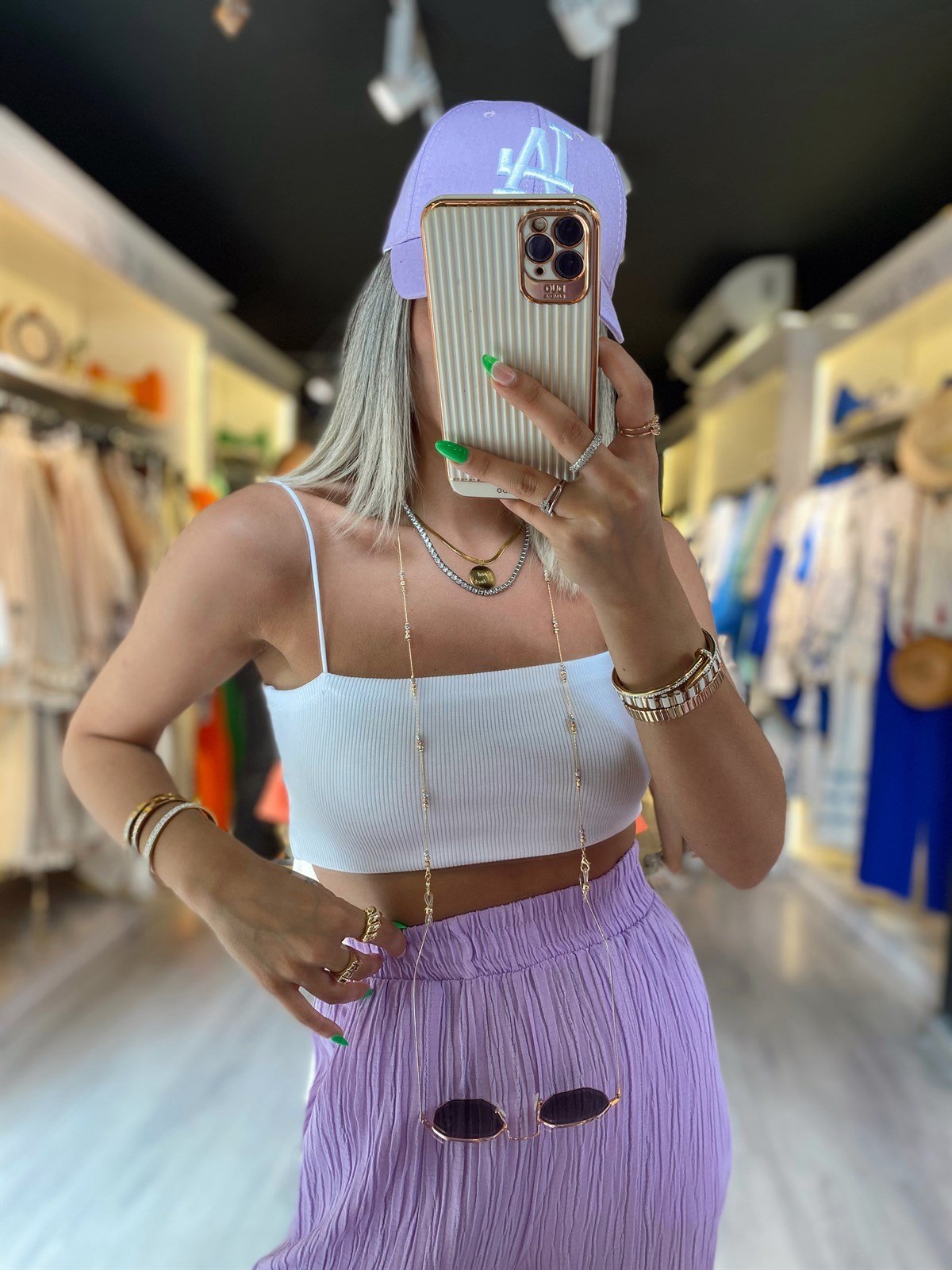 Beyaz Fitilli İp Askılı Kaş Korse Crop
