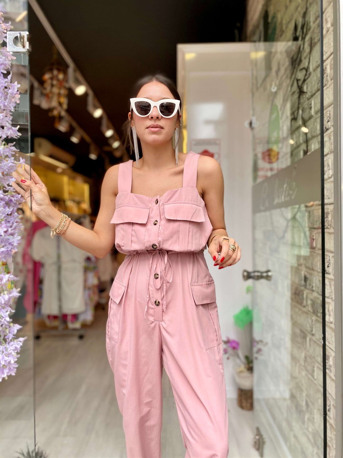 Pembe Askılı Tulum