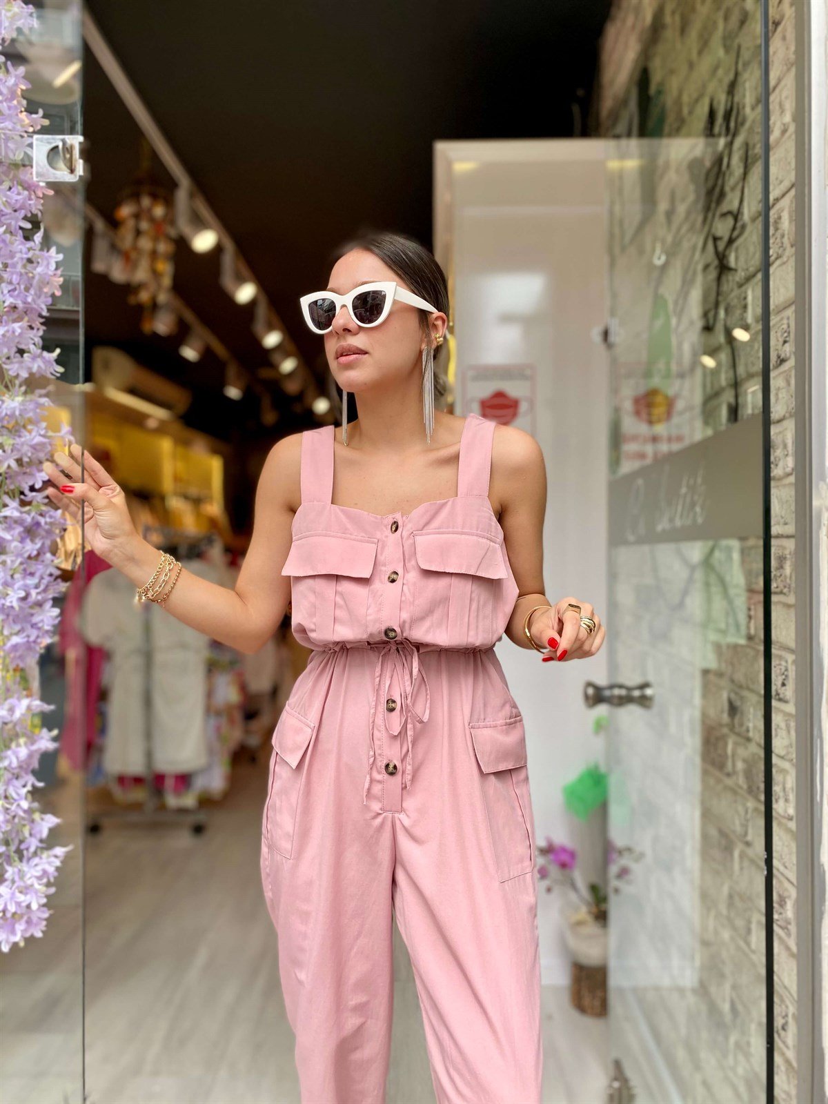 Pembe Askılı Tulum