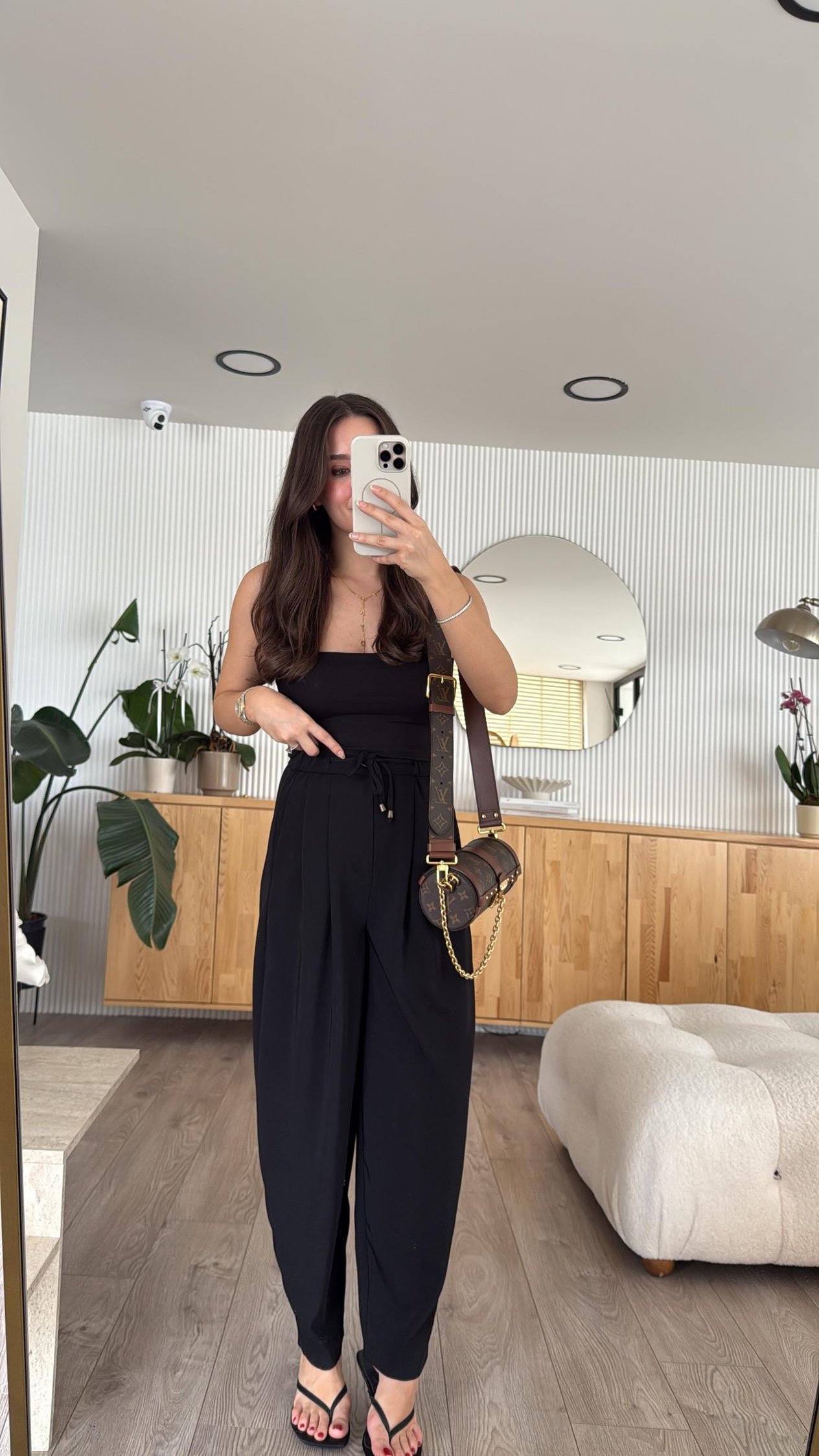 Siyah Bel Bağlamalı Şalvar Pantolon