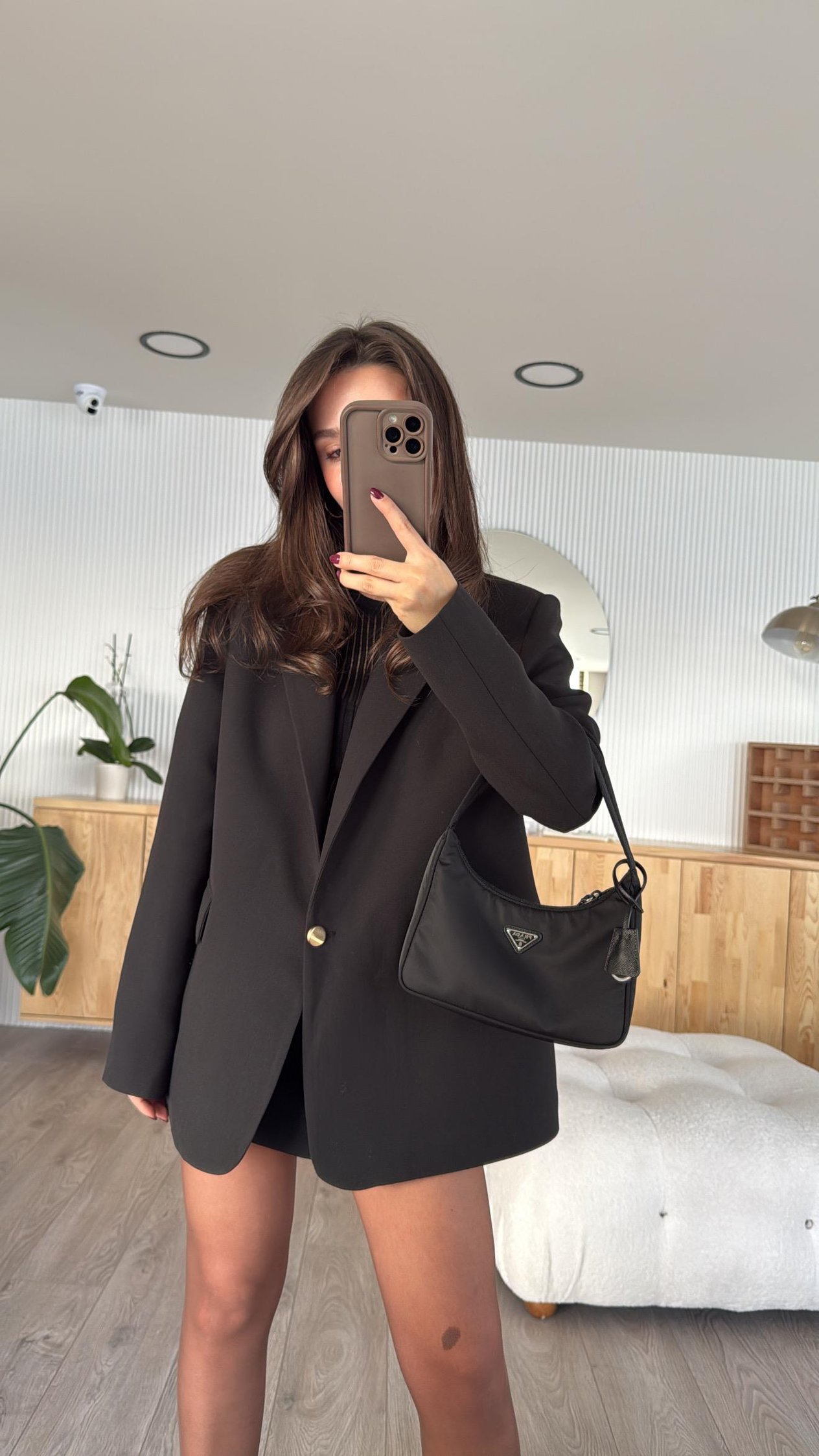 Siyah Gold Düğmeli Blazer Ceket 