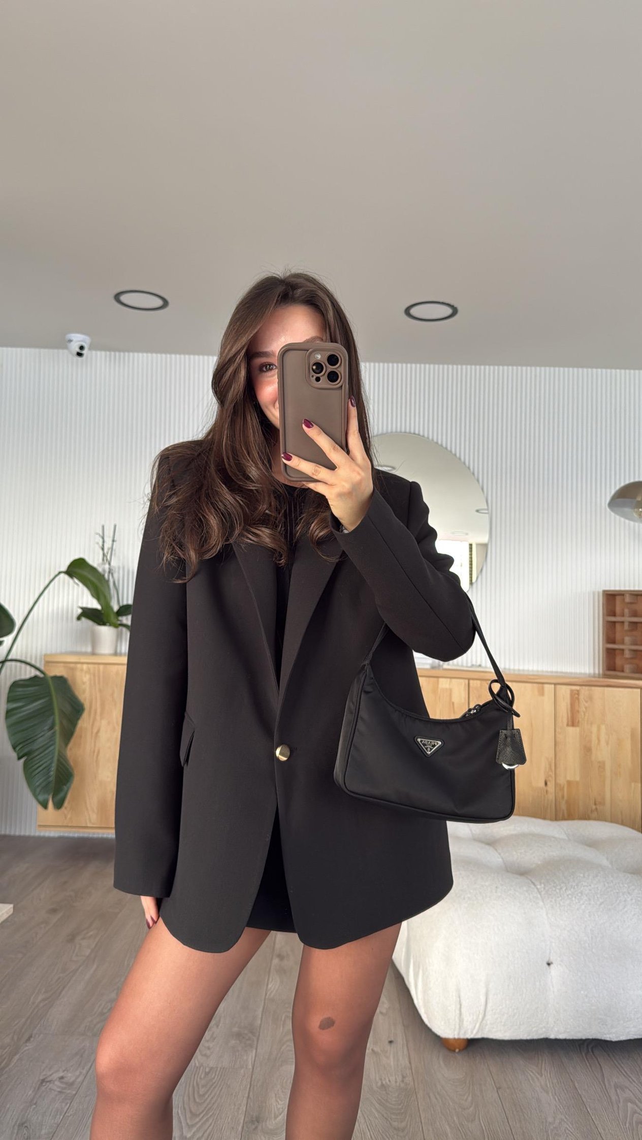 Siyah Gold Düğmeli Blazer Ceket 