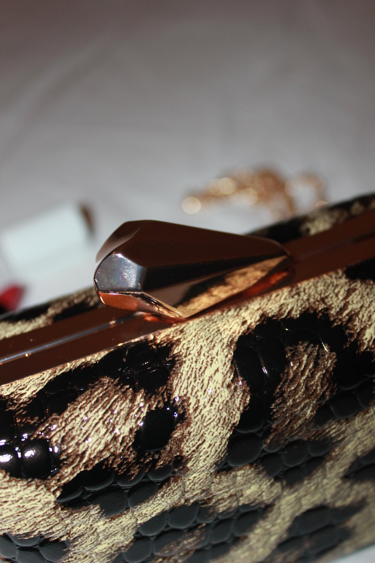 Siyah Leopar Gold Detaylı Özel Seri Çanta 
