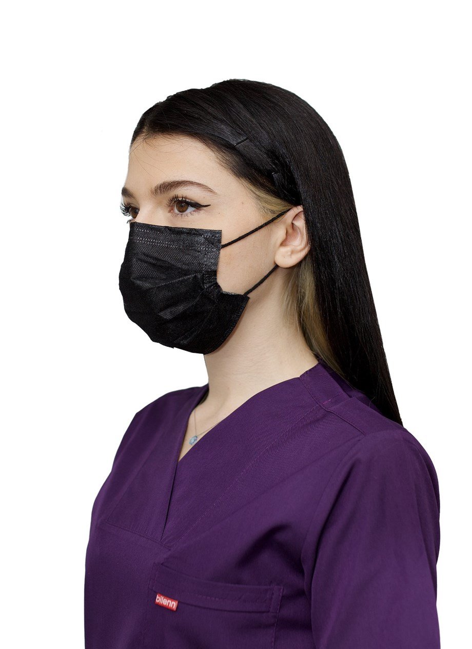 3 Katlı BFLEX 50'li Siyah Cerrahi Maske