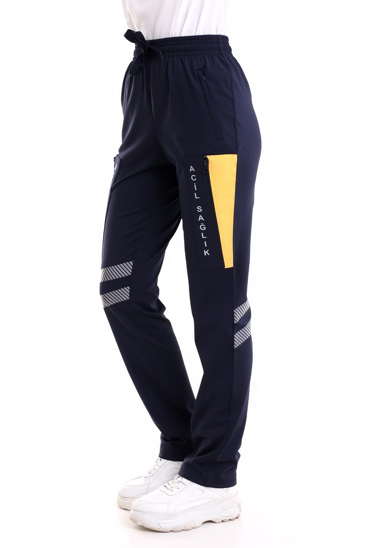 Lacivert 112 Acil Sağlık Unisex Likrali Kıslık Pantolon