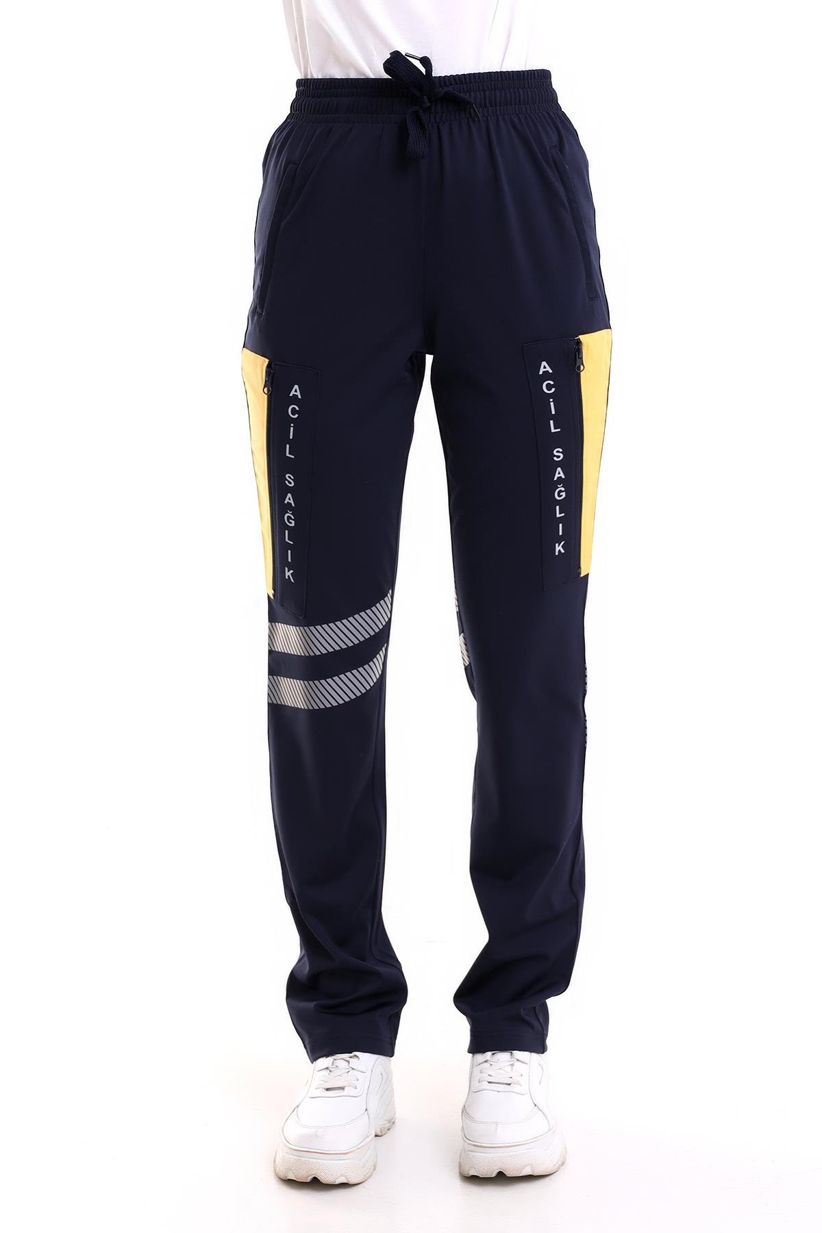 Lacivert 112 Acil Sağlık Unisex Likrali Kıslık Pantolon