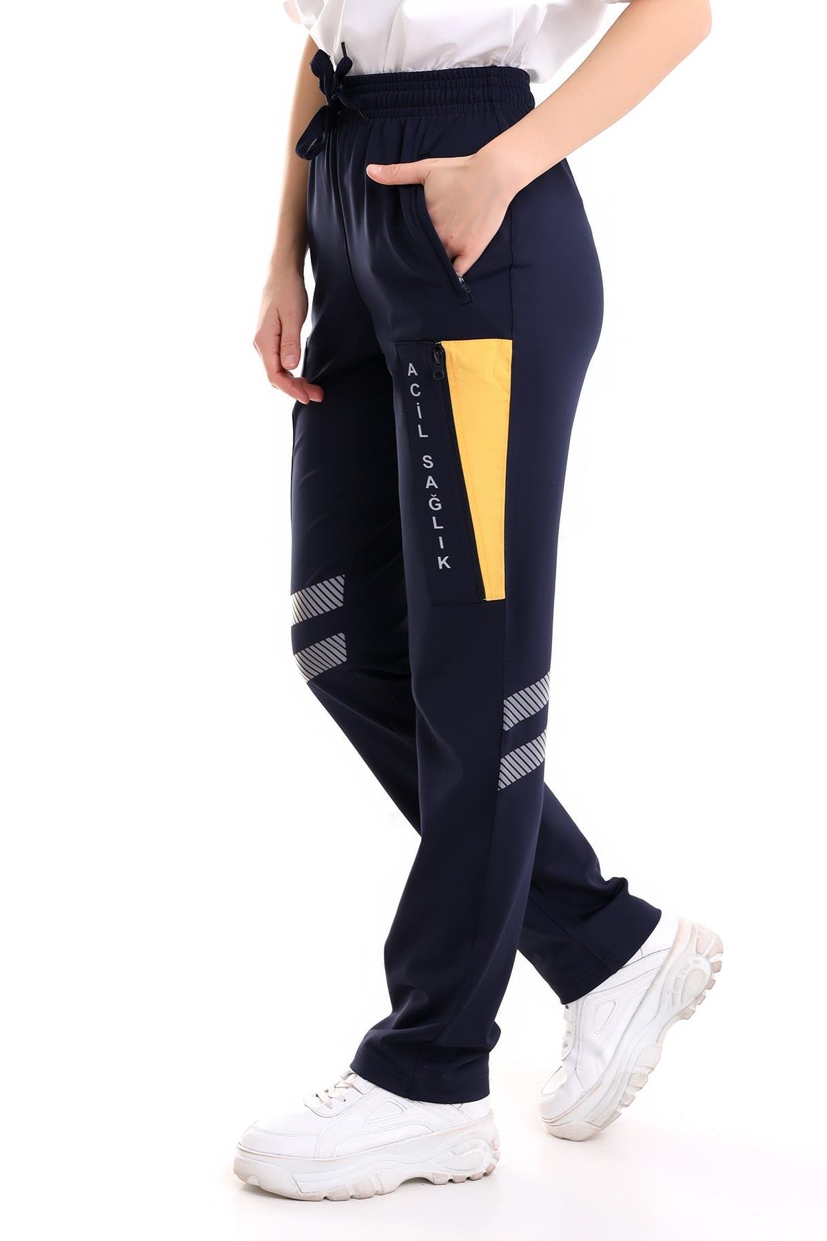Lacivert 112 Acil Sağlık Unisex Likrali Kıslık Pantolon