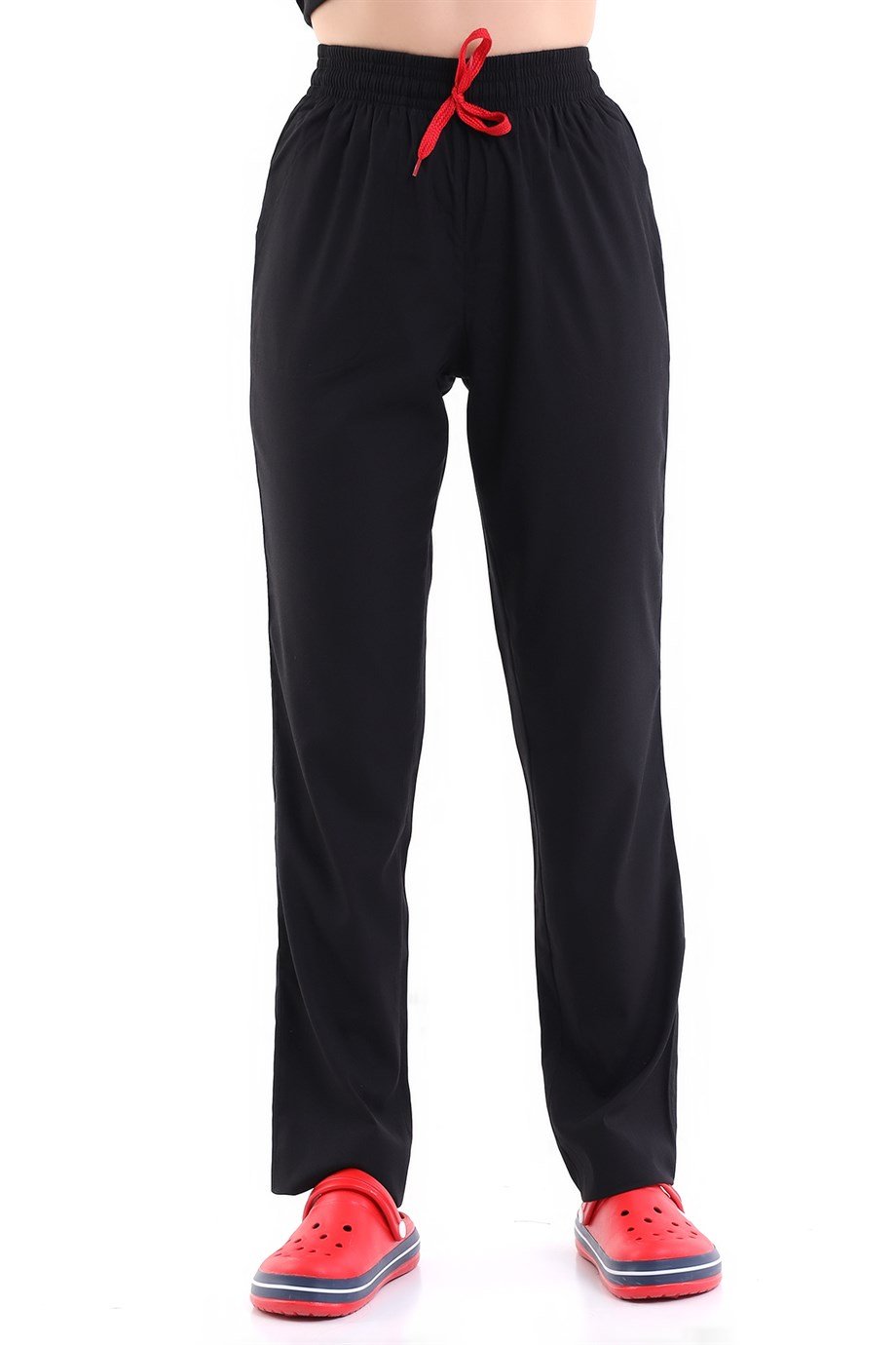 Siyah Soft Likralı Komple Lastikli Pantolon 