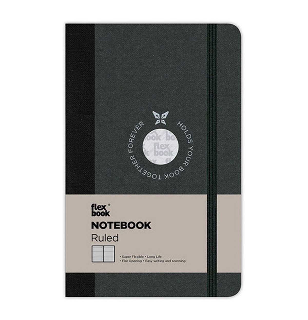 Flex Book 16 Esnek Notebook 9x14 Siyah Şerit Çizgili 192 Sayfa 85gr