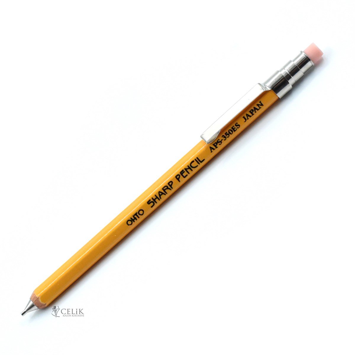 Ohto Wooden Serisi APS-350ES Klipsli 0.5 Sarı Mini Versatil Kalem