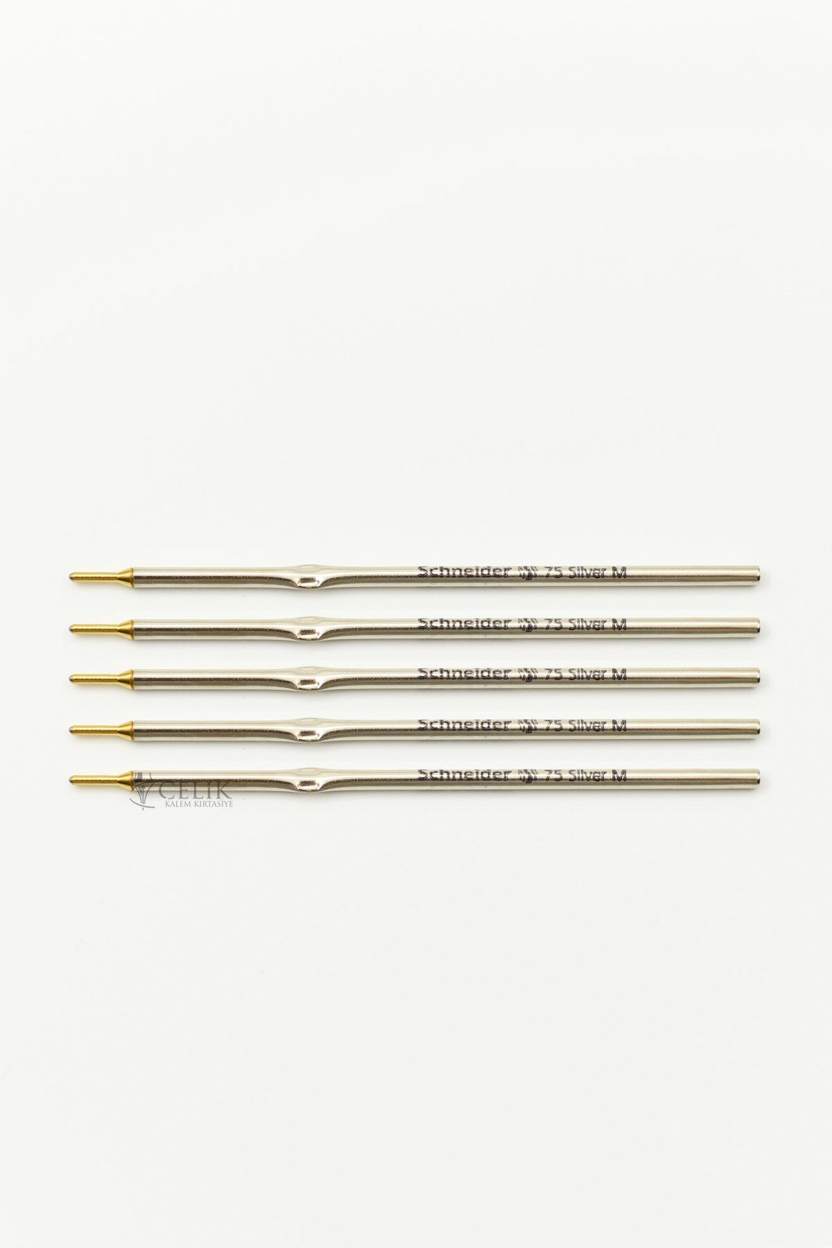 Steelpen Y360 Gümüş 5'li Refil Siyah M