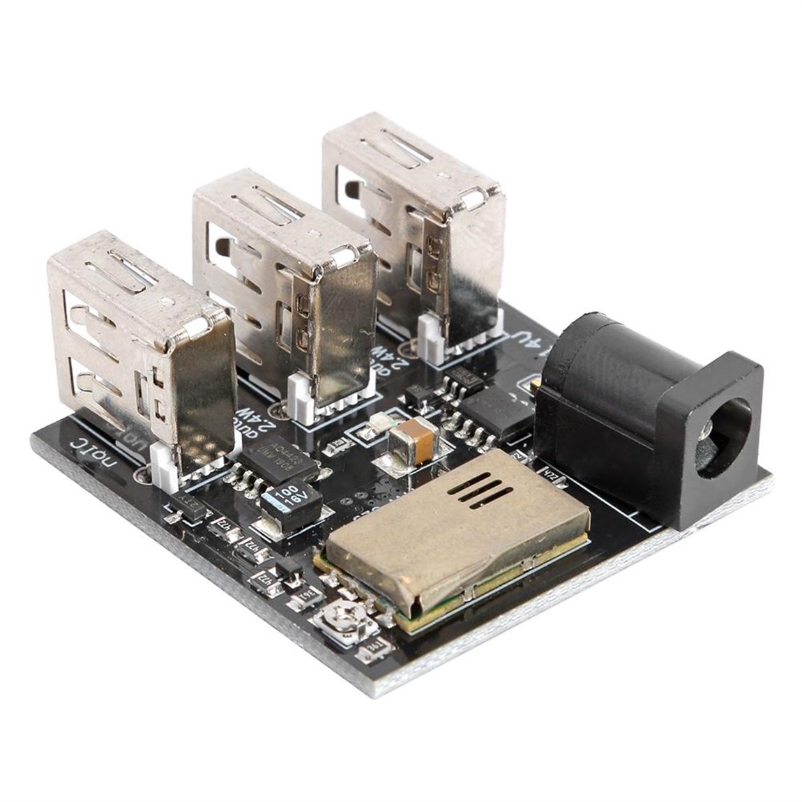 DC-DC 9V / 12V ila 5V 8A Adım Aşağı Güç Bankası Kartı 3 USB Mini Şarj ModülüDC-DC 9V / 12V ila 5V 8A Adım Aşağı Güç Bankası Kartı 3 USB Mini Şarj Modülü