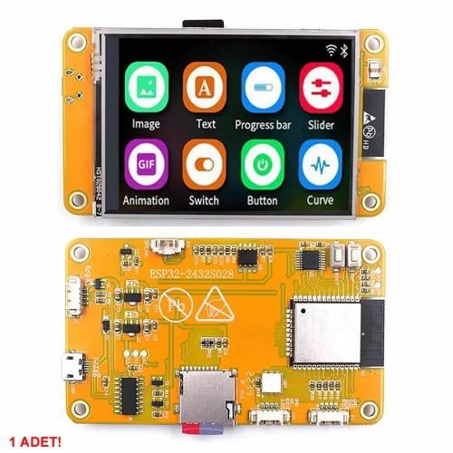 ESP32-2432S028R 2.8 inch Rezistif Dokunmatik Tft Lcd ModülESP32 2432S028R Geliştirme Kartı | 2.8” Dokunmatik TFT Ekranlı WiFi + Bluetooth Modül – Robo Dünya