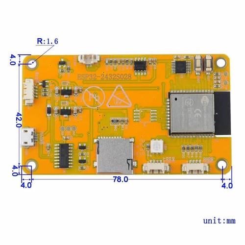 ESP32-2432S028R 2.8 inch Rezistif Dokunmatik Tft Lcd ModülESP32 2432S028R Geliştirme Kartı | 2.8” Dokunmatik TFT Ekranlı WiFi + Bluetooth Modül – Robo Dünya