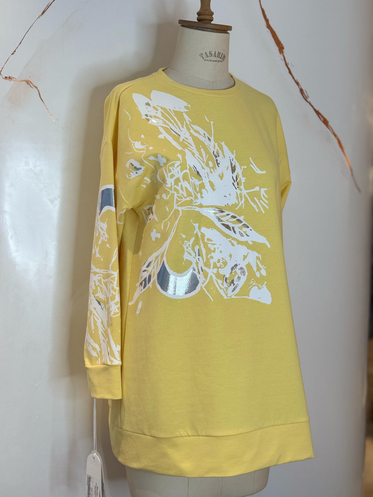 GÜMÜŞ VARAK BASKILI SWEATSHIRT