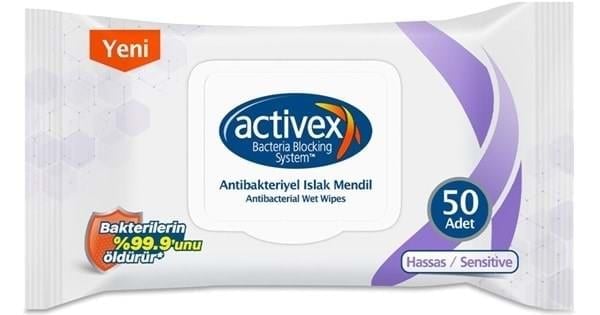 Activex Antibakteriyel Islak Mendil Hassas 50'li