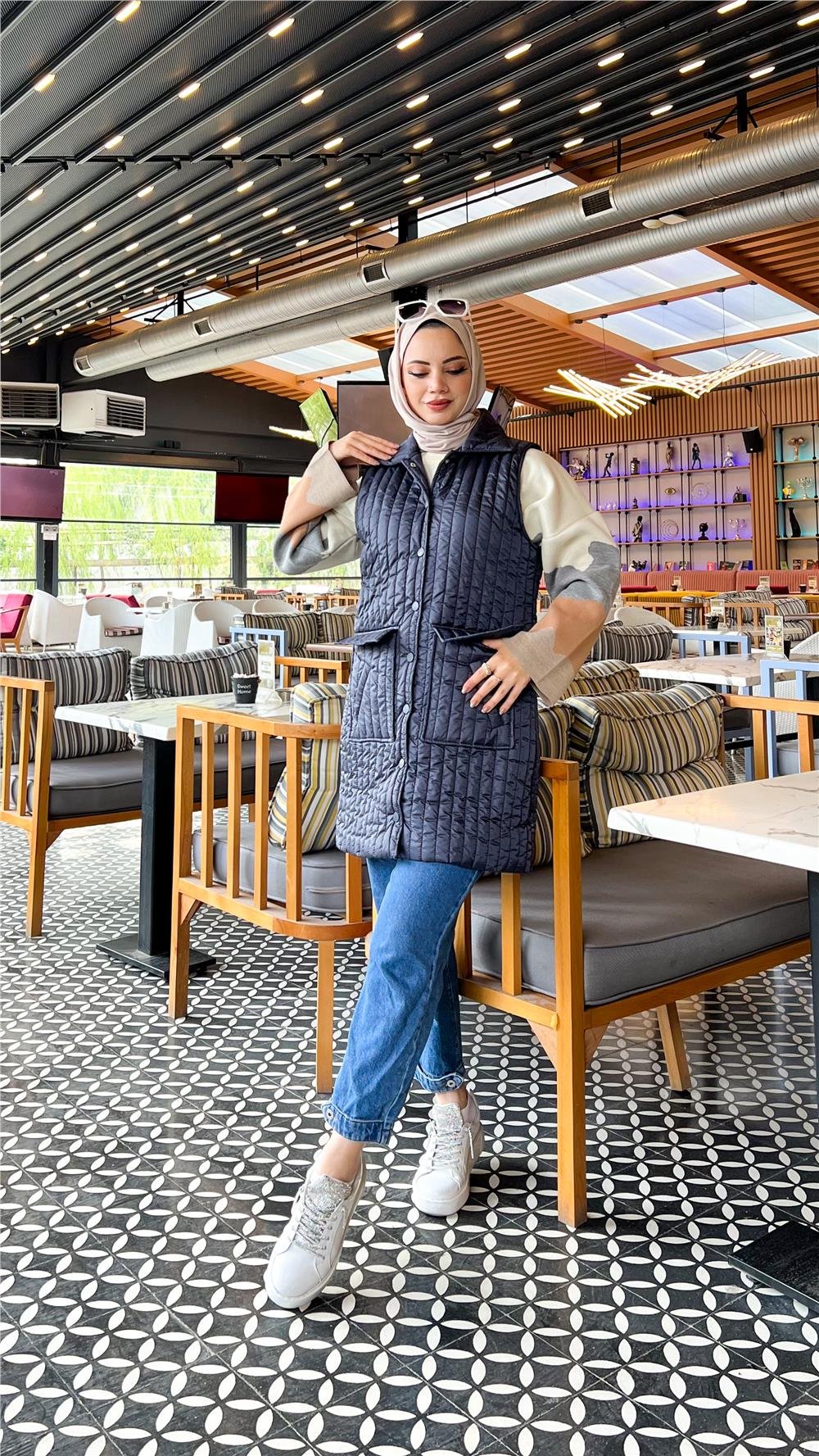 Ahenk Kapitone Yelek - LACİVERT