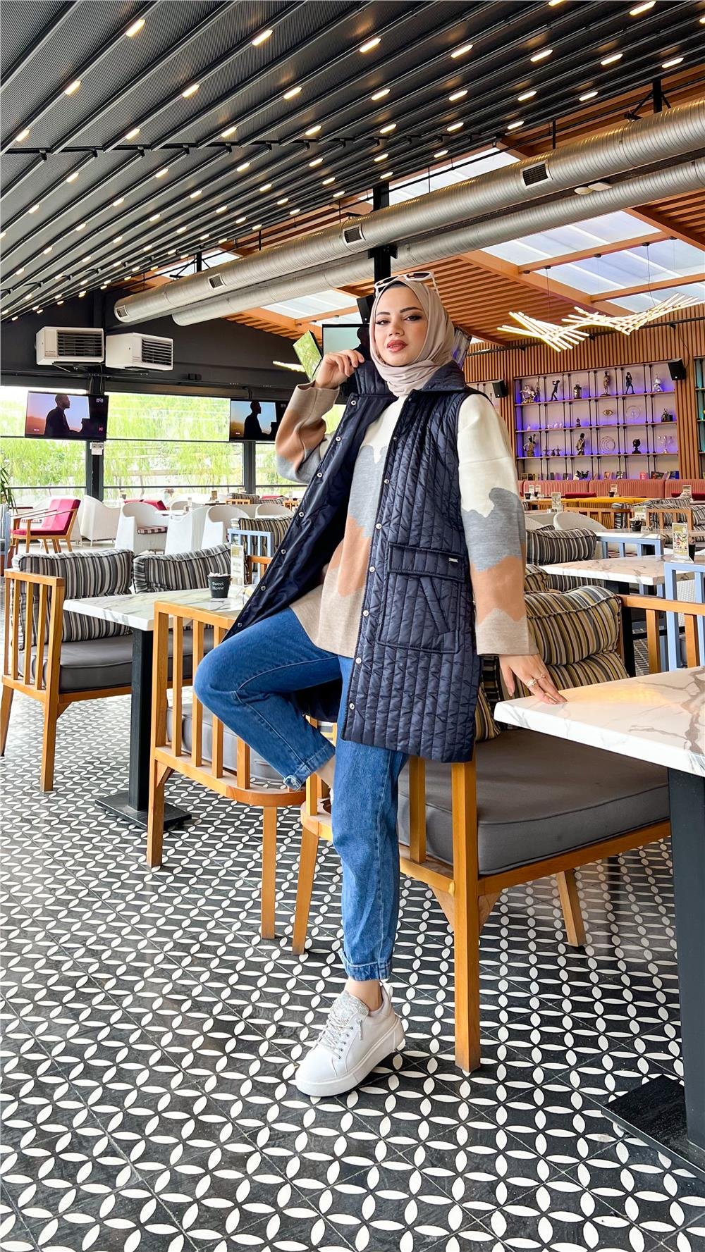 Ahenk Kapitone Yelek - LACİVERT