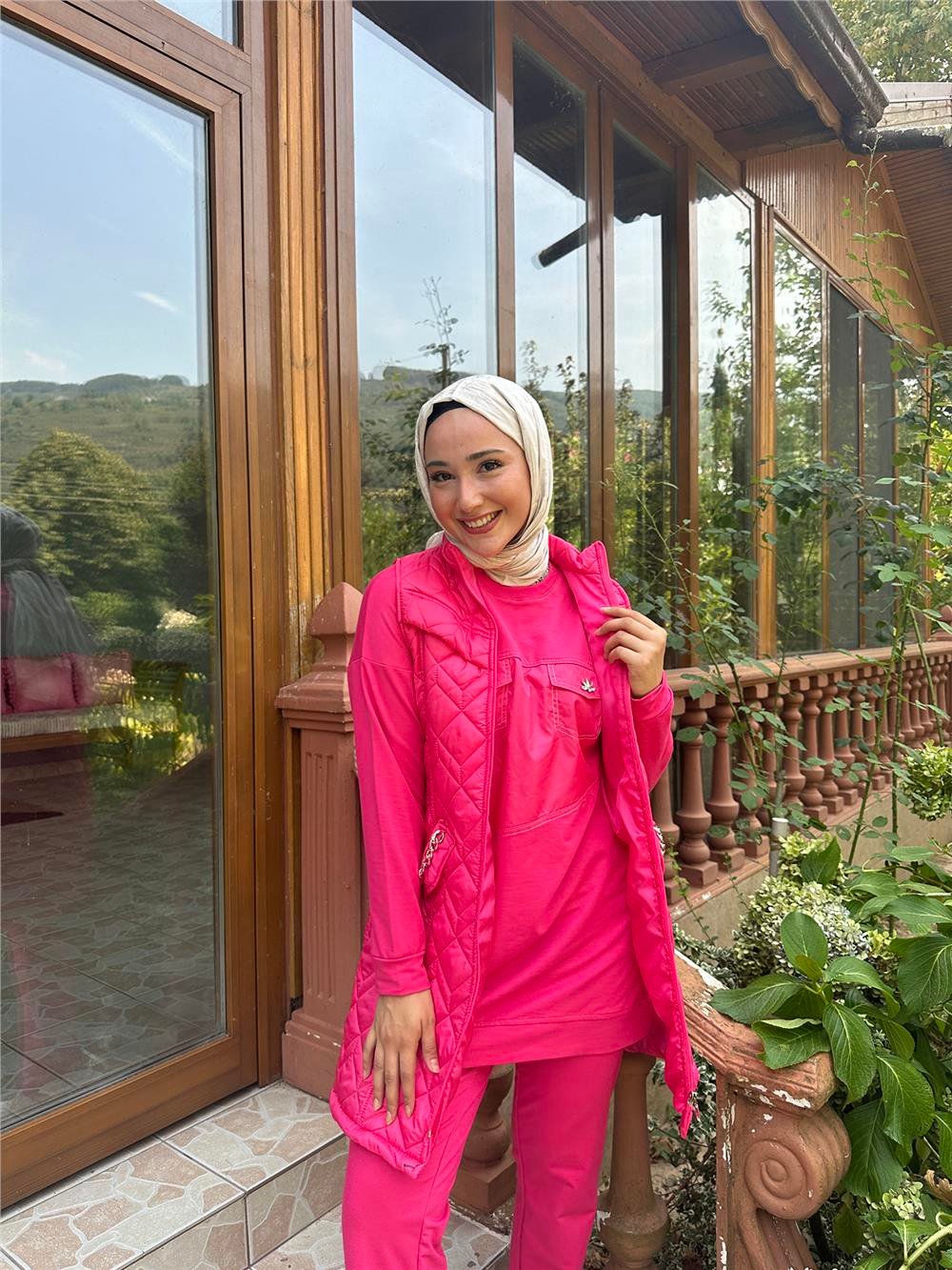 DAFNE CEPLİ ÜÇLÜ TAKIM - FUŞYA
