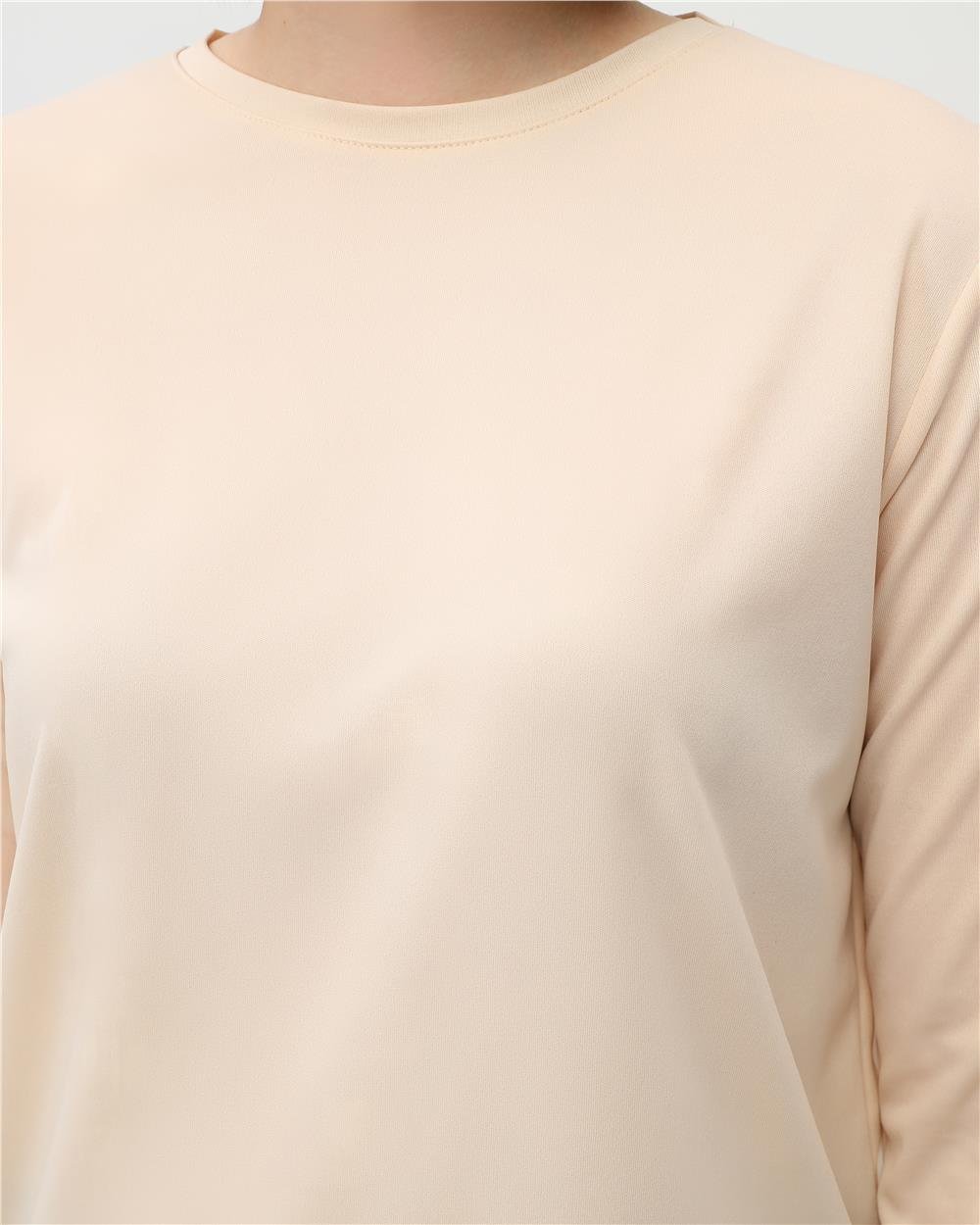 Doğa Sade Basic Tunik - 6016 - Krem