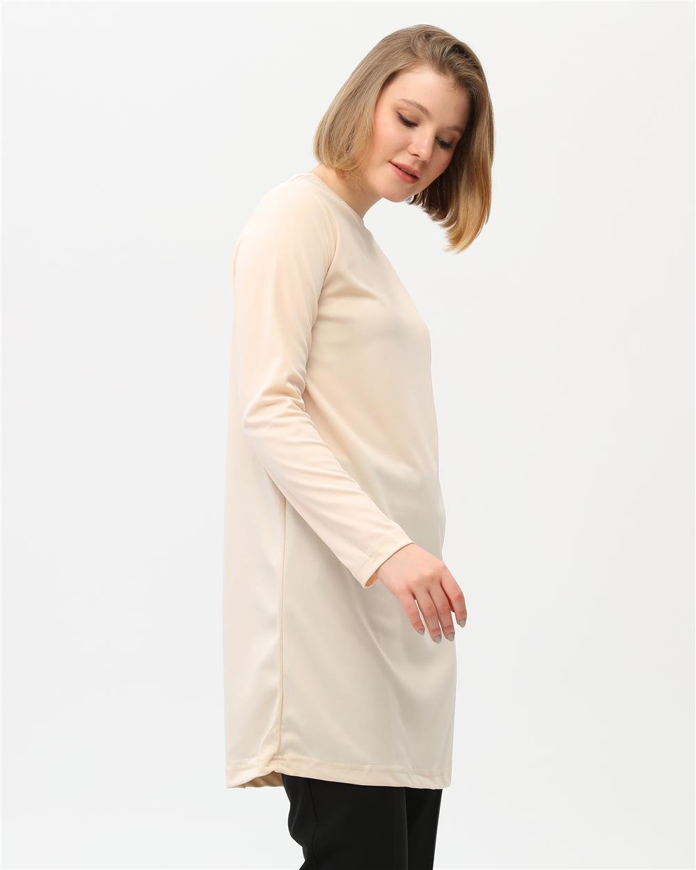 Doğa Sade Basic Tunik - 6016 - Krem