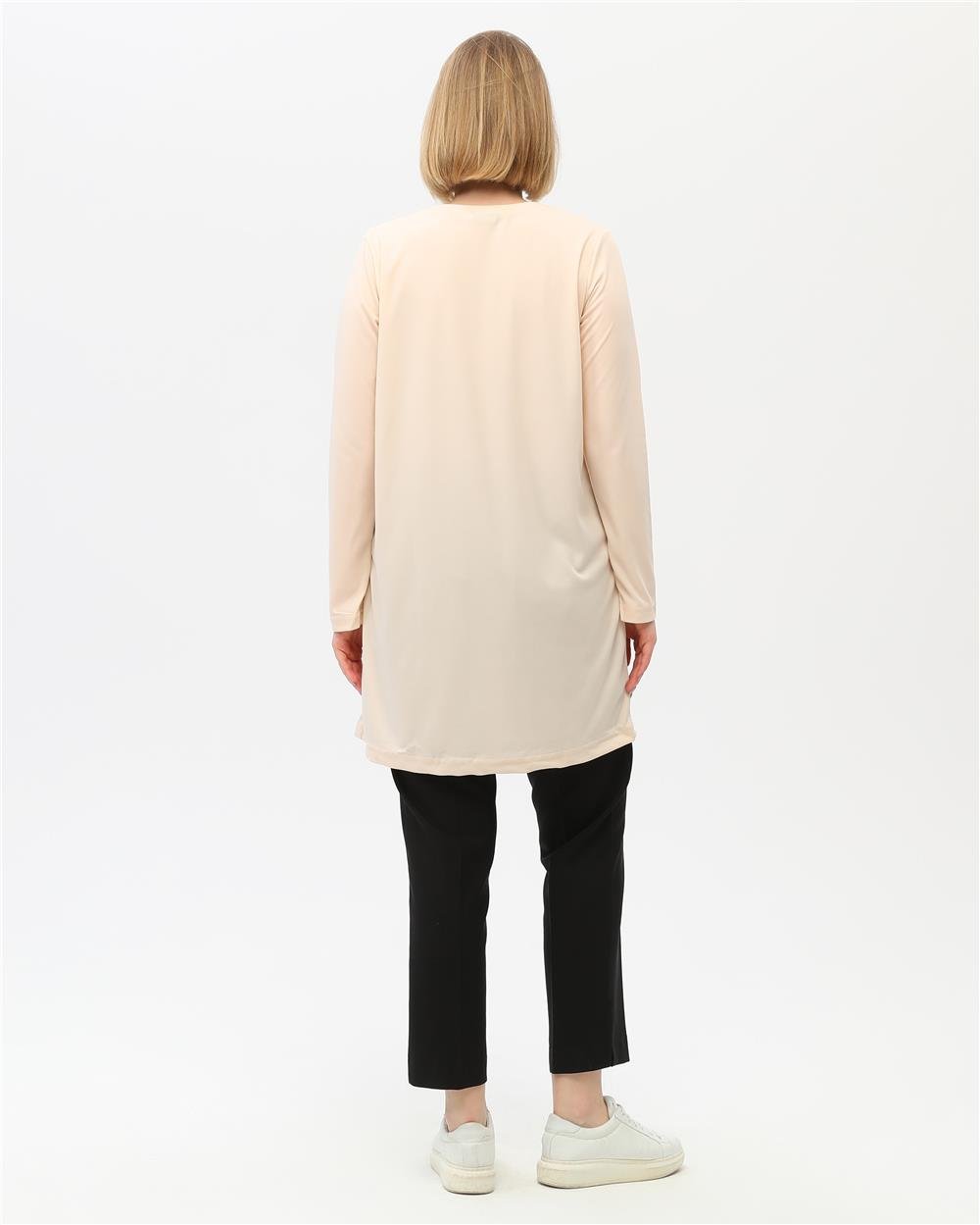 Doğa Sade Basic Tunik - 6016 - Krem