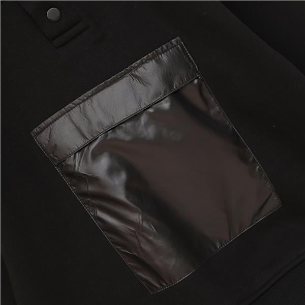 Erkek Çocuk Uzun Kol Paraşüt Kumaş Detaylı Şardonlu Kapüşonlu Sweatshirt - 16733 - Siyah