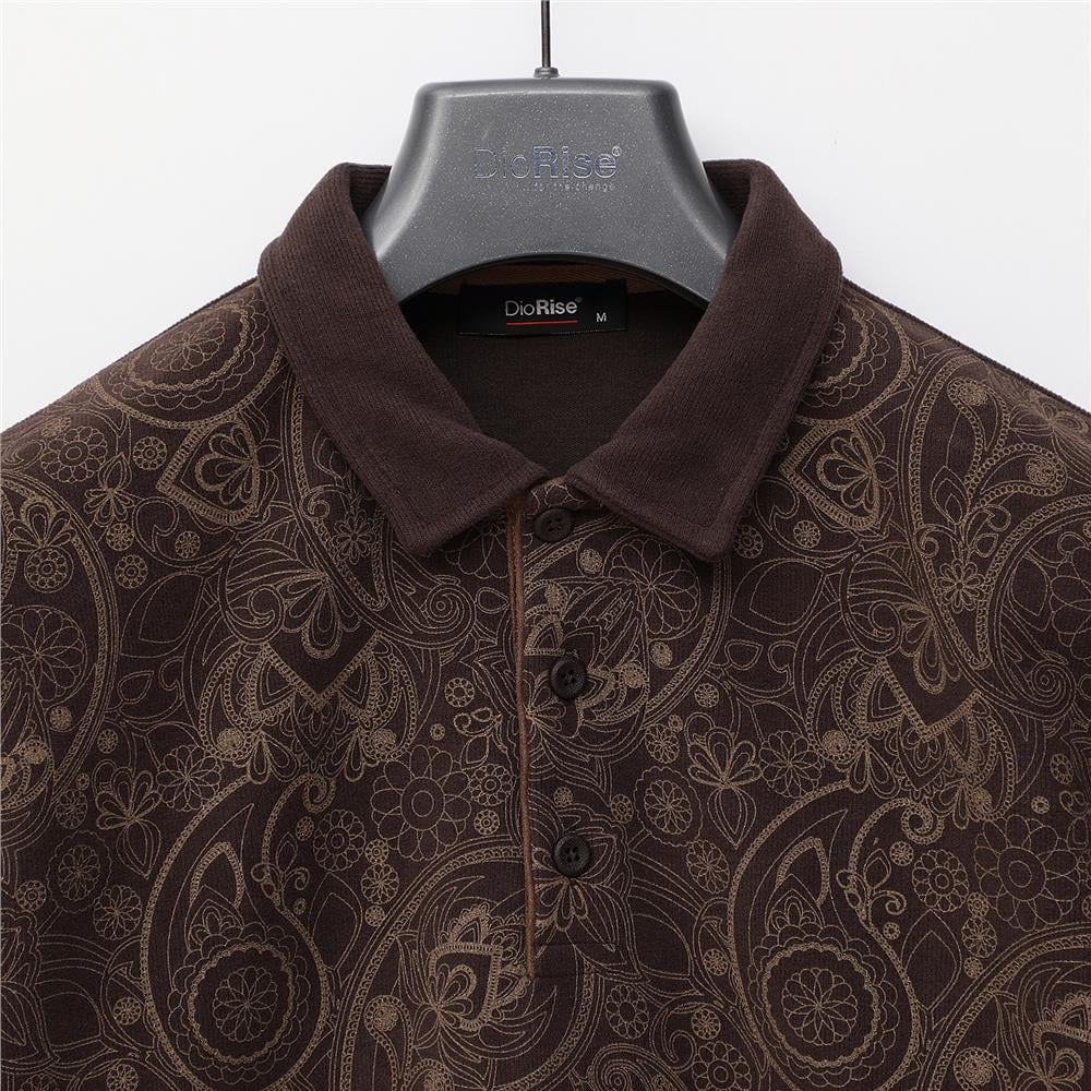 Erkek Polo Yaka Uzun Kol Kadife Kazak - PPS-2508 - Kahverengi