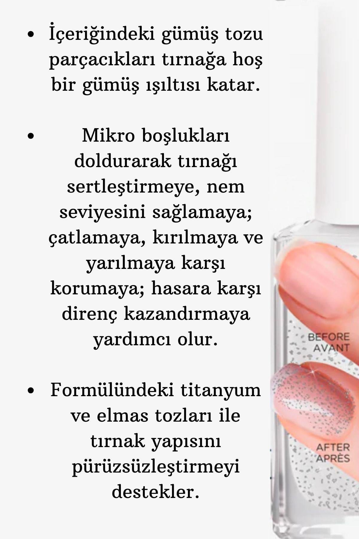Eveline 8in1 Total Action Yoğun Tırnak Sertleştirici Silver Shine 12 ml