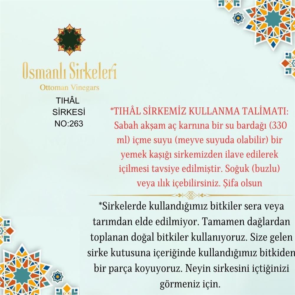 Karışım İnfüzyon - 04. Tıhâl Sirkesi  - 500 ml