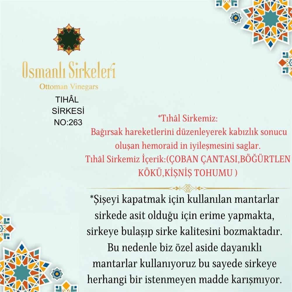 Karışım İnfüzyon - 04. Tıhâl Sirkesi  - 500 ml
