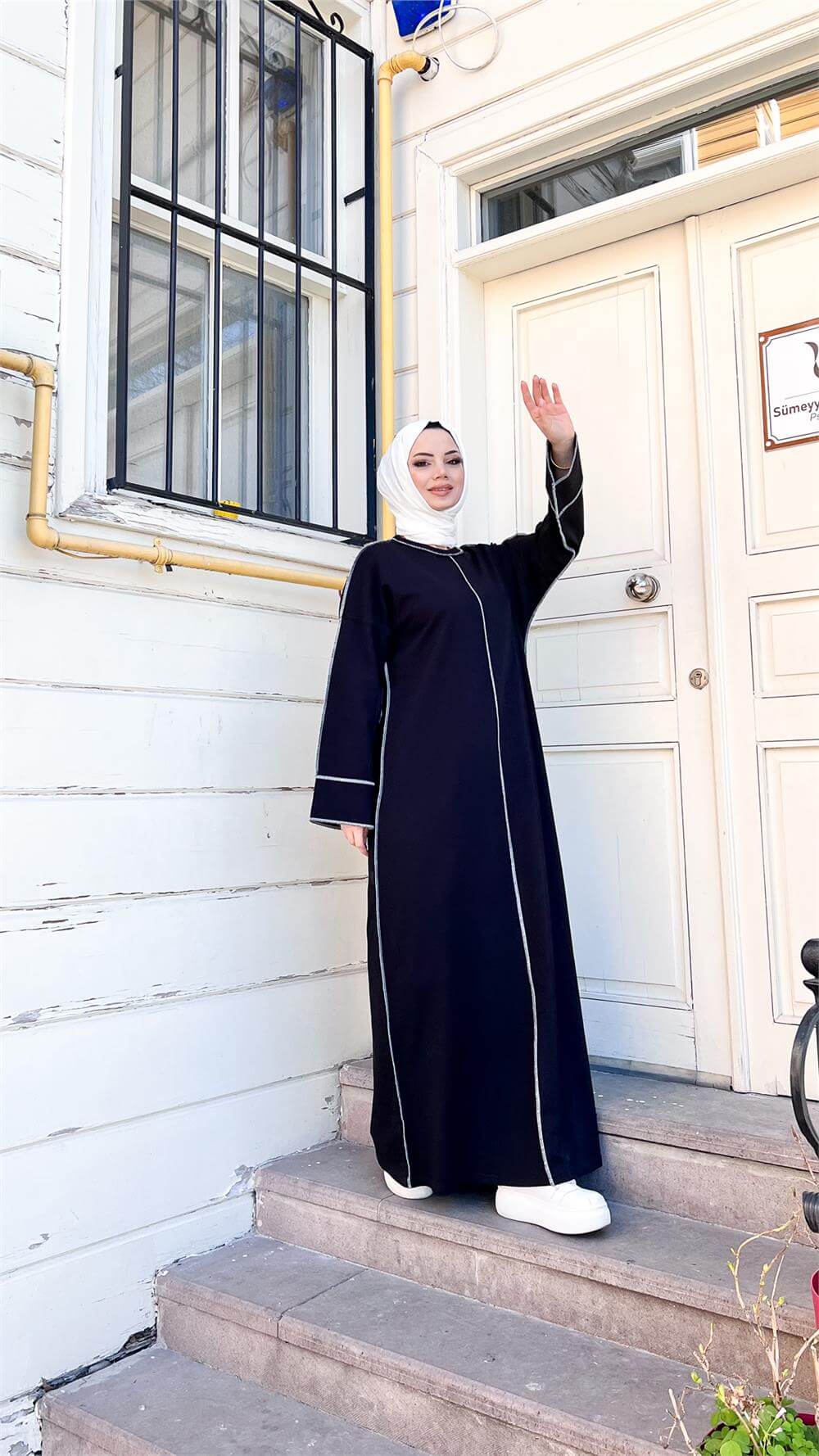 Mevlana Oversize Pamuklu Elbise - 71167 - Lacivert
