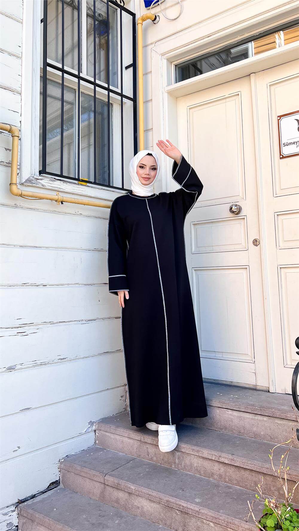 Mevlana Oversize Pamuklu Elbise - 71167 - Lacivert