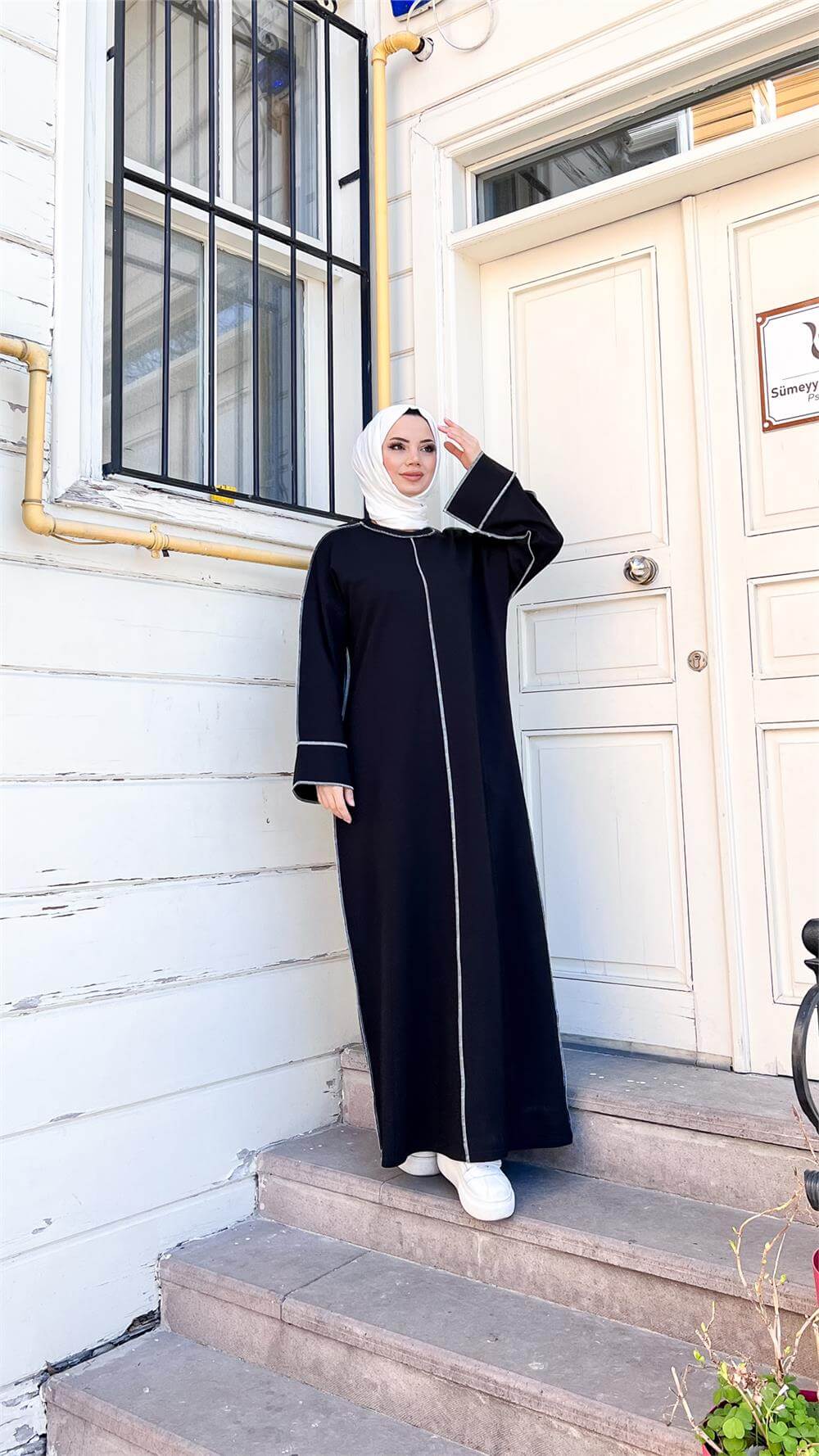 Mevlana Oversize Pamuklu Elbise - 71167 - Lacivert