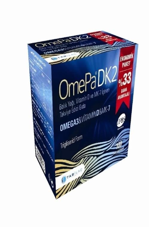 Omepa DK2 Omega 3 & Vitamin D & MENAQ7 100 Yumuşak Kapsül
