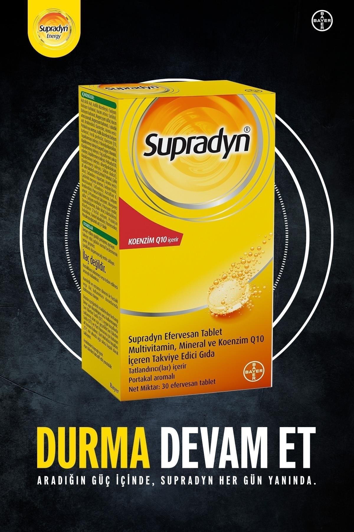 Supradyn 30 Efervesan Tablet | Koenzim Q10, Multivitamin Ve Mineral Içeren Takviye Edici Gıda