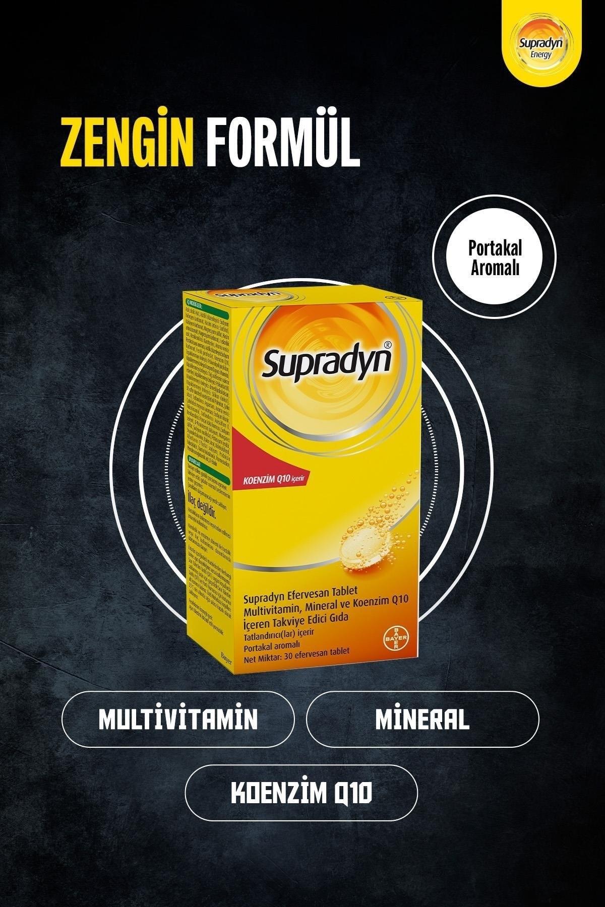 Supradyn 30 Efervesan Tablet | Koenzim Q10, Multivitamin Ve Mineral Içeren Takviye Edici Gıda