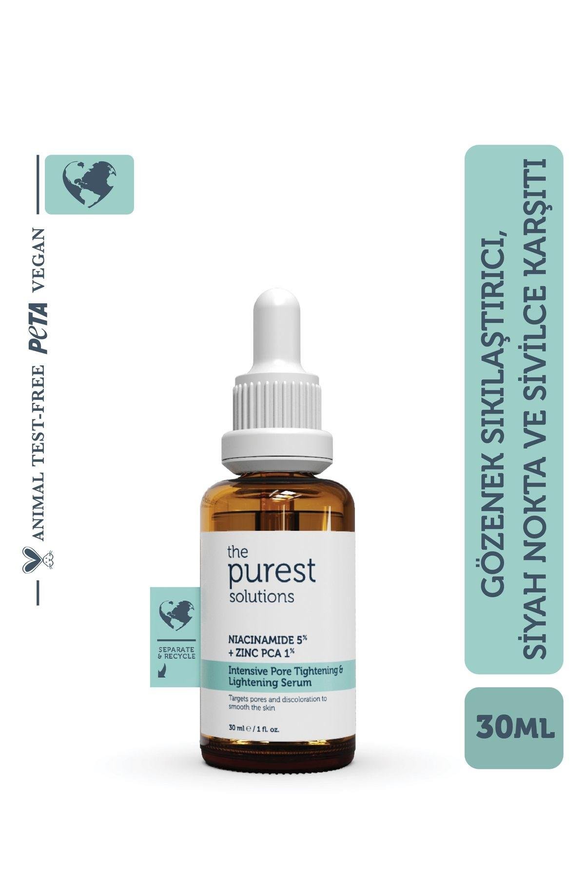 The Purest Solutions Gözenek Siyah Nokta ve Akne Giderici Bakım Serumu 30 ml (Niacinamide 5% + Zinc