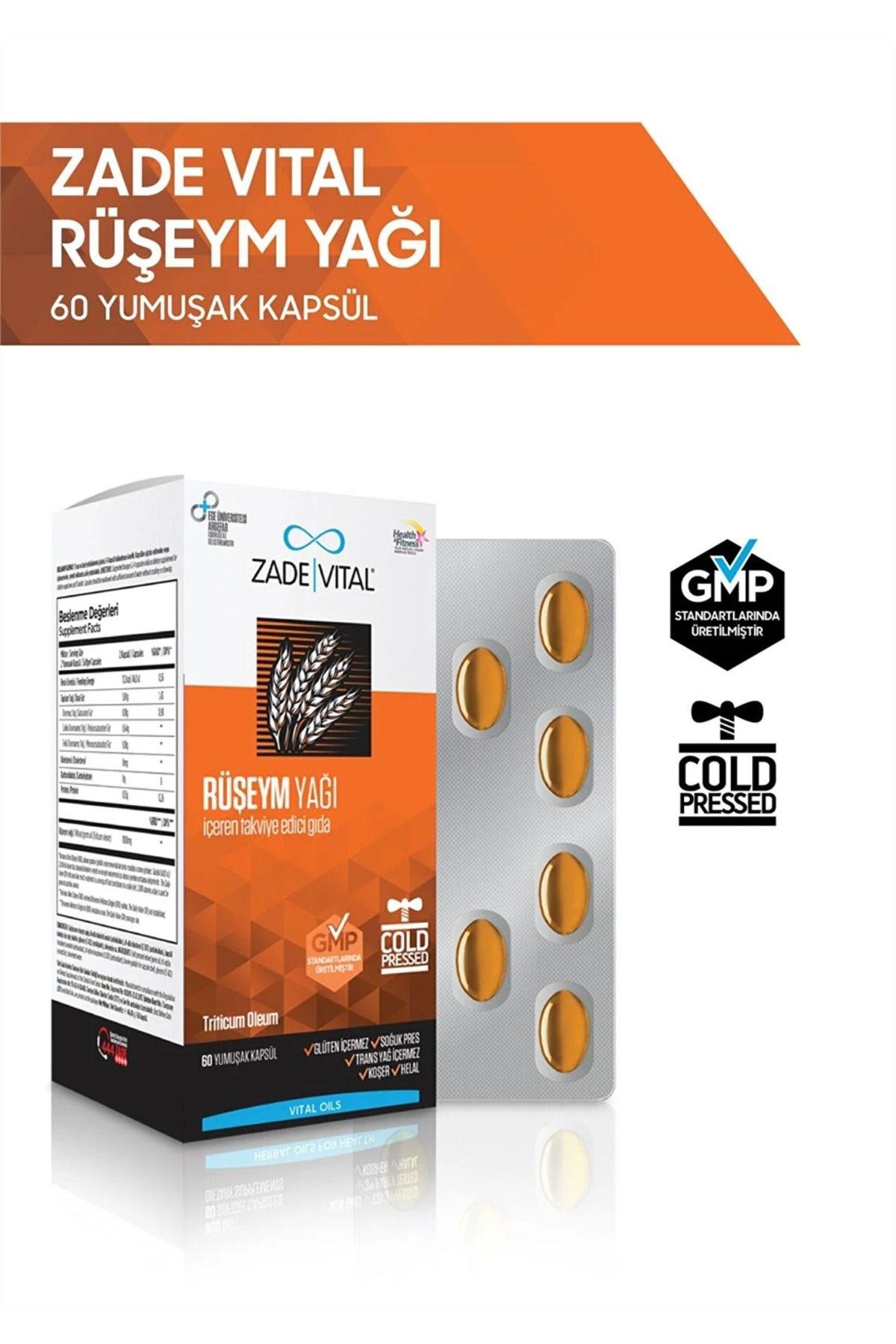 Zade Vital Ruşeym Yağı 500 mg 60 Kapsül